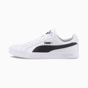 Puma Smash Vulc καμβα Αθλητικά Παπούτσια γυναικεια ασπρα μαυρα | PM078VMI